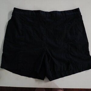 Lane Bryant Black Pull On Elastic‎ Waist Shorts 22/24 Plus Casual Cotton Stretch